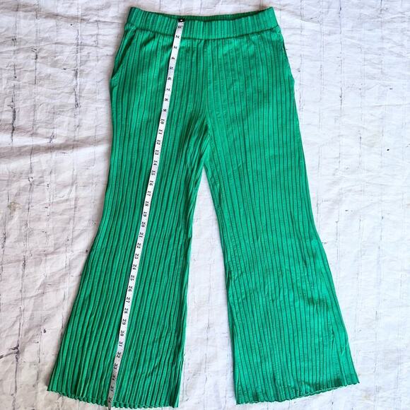NWOT Women’s Medium Stateside Ribbed Siro Rib Palazzo Trouser Green - Picture 4 of 8
